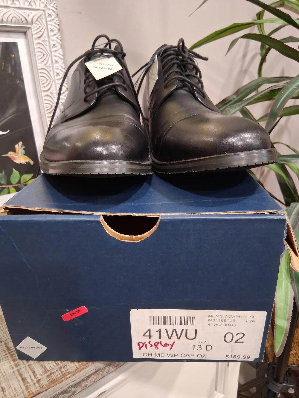 Cole Haan Black Leather Cap-Toe Oxfords